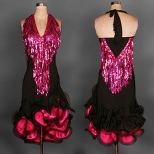 NEW Latin Ballroom Dance Dress Modern Salsa Waltz Standard Long Dress F046
