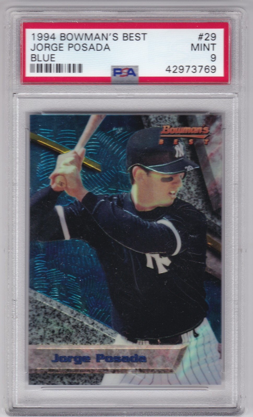 1994 Bowman's Best Blue #29 Jorge Posada RC Rookie Card PSA 9 Mint (G04)