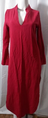 Dress Shirt cool and comfortable long blanket tunic Red Size M Rayón Long Sleeve
