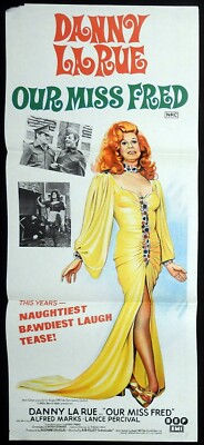 OUR MISS FRED Original Daybill Movie poster Danny LaRue Drag Queen Alfred Marks