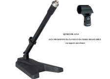 QUIKLOK A114BK ASTA PER MICROFONO BASE DA TAVOLO IN GHISA + SUPPORTO - GRANCASSA