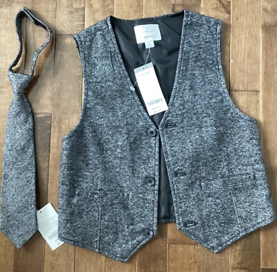 Gymboree Dressed Up Vest And Neck Tie For Boys Gray Size 7-8 Medium