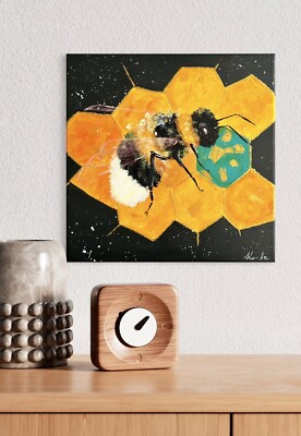 Original Acryl Bild Auf Leinwand Biene Anna Kaplan, Ko-An Art