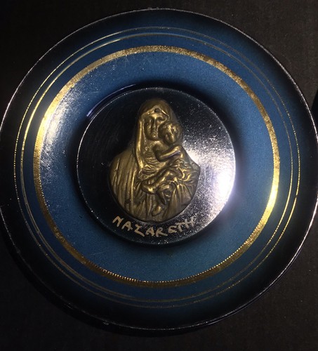 Antique COPPER Plates Plaques Brass JESUS MARY Handmade NAZARETH Holy Land RARE - Picture 8 of 10