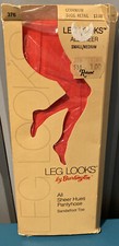 Vintage Leg Looks All Sheer Pantyhose Small/Medium 376 Geranium Red Burlington