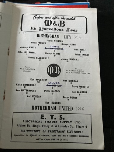 Birmingham City Programme 1959/60 1960/61 1961/62 Liga & Pokal inkl. MESSE CUP - Bild 95 von 213