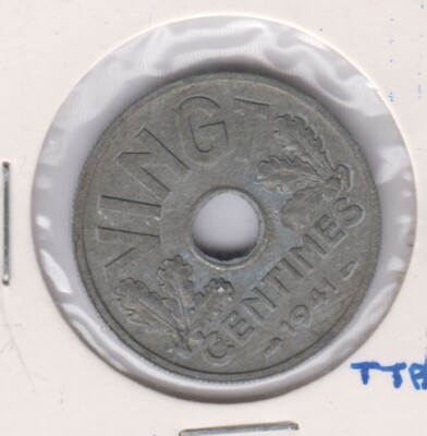 FRANCE 20 Centimes 1941 zinc, VF/XF grade (Z529) | eBay