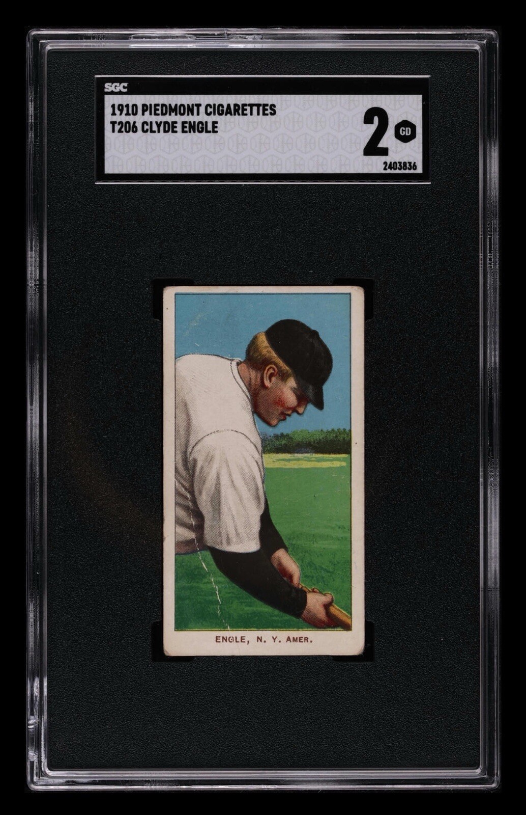 1909-11 T206 Clyde Engle SGC 2 Piedmont 