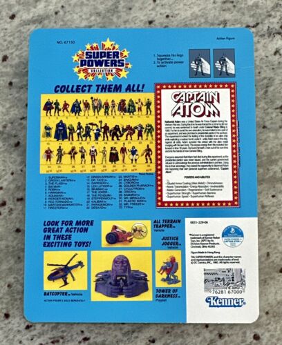 Custom DC Kenner Super Powers CAPTAIN ATOM Figurine - MOC - with Custom card! - Picture 2 of 6