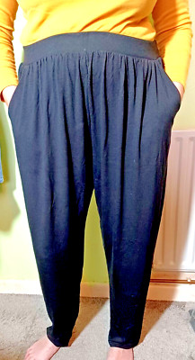 NEU Chums Amber LT213 Damenhose schwarz breitbeinig UK 24