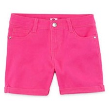 Total Girl Aruba Bright Hot Pink Midi Shorts Girl Size 4 Adjustable Waist NEW