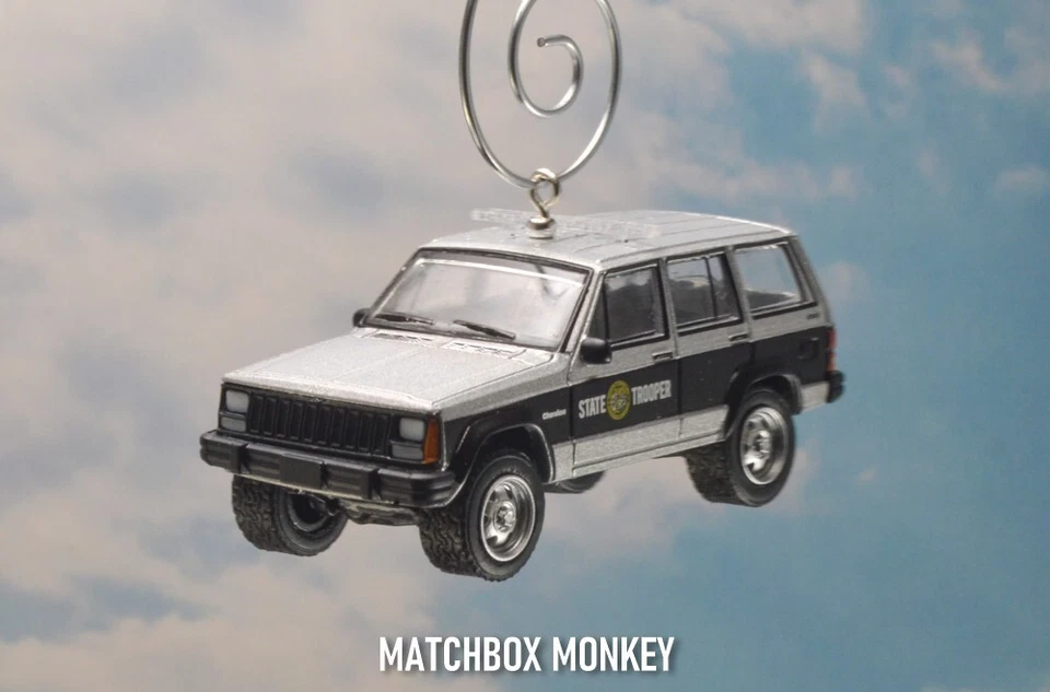 North Carolina Higway Patrol Jeep Cherokee XJ Christmas Ornament Patrol Trooper - Image 2 of 4
