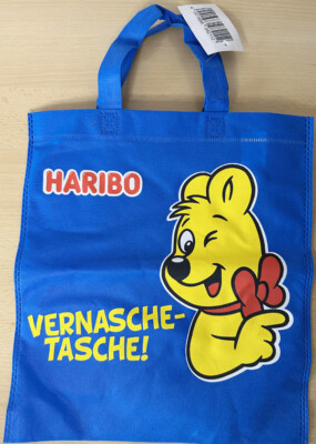 original Haribo Tasche Werbung Aufdruck blau Vernaschetasche 45 cm NEU unben.