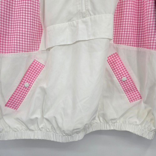 Crown & Ivy Anorak Jacket Pullover Gingham Quarter Zip White Pink 1X - Picture 6 of 10