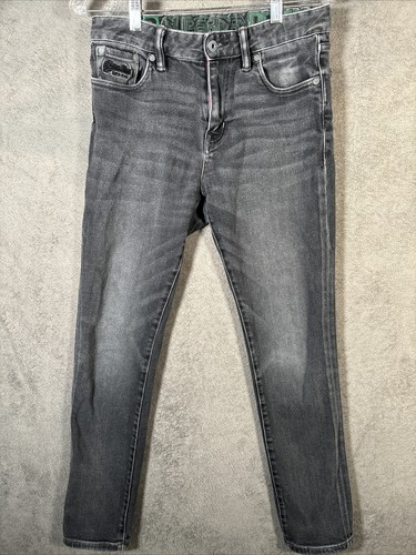 SuperDry Jeans 30x32 Black Tyler Faded Slim Flex Low Rise Stretch - Picture 1 of 16
