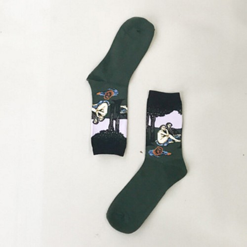Multi Painting Men Women Socks Funny Novelty Starry Night Vintage Retro Socks - Picture 107 of 125