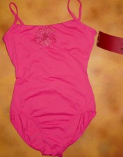Dance Mirella Hot Pink Ribbon Flower Camisole Leotard Small Adult M2035LM