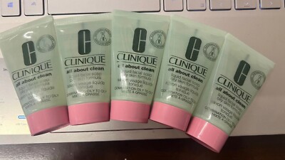 5 Pack Clinique All About Clean Liquid Facial Soap Mild, 1 oz EACH 5OZ Total