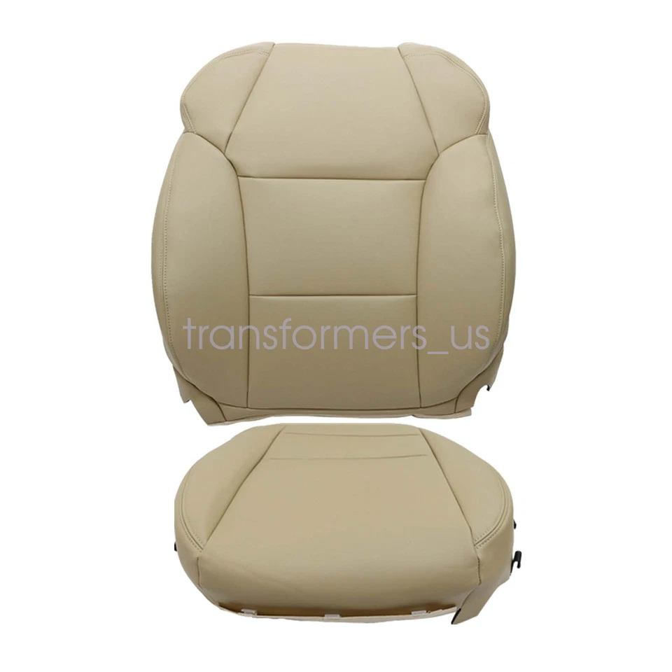 Fits 2007-2013 Acura MDX Driver Bottom & Top Leather Replacement Seat Cover Tan - Image 2 of 4
