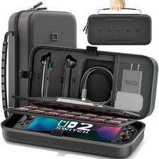 Hard Storage Carrying Case for 2025 Nintendo SW 2, Large, Joycon, 28 Card Holder