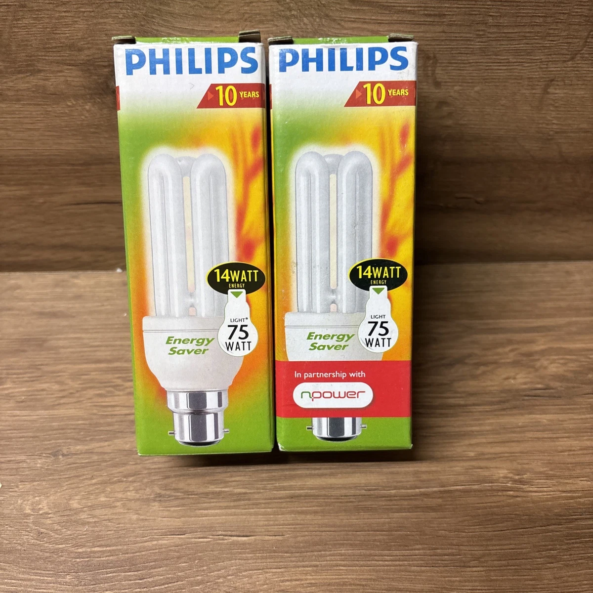Pack De 2 Bombillas Philips CFL 14W (equivalente 75W) Luz Cálida 2700K - Base Bayoneta BC/B22