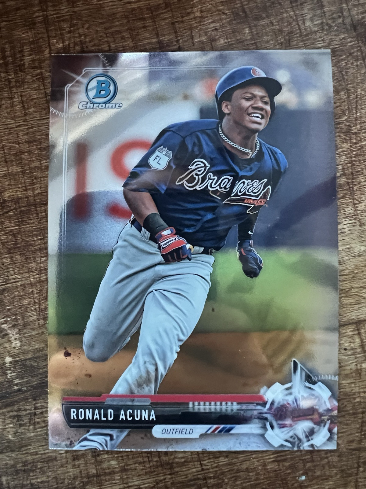 Ronald Acuna 2017 Bowman Draft Chrome #BDC-39 Atlanta Braves
