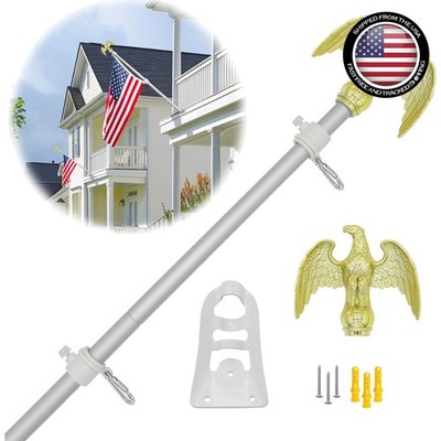 Rust-Resistant 6FT Flag Pole with Eagle Ornament - Perfect for Outdoors