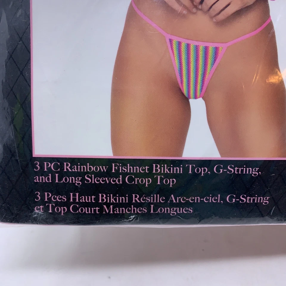 Conjunto de bikini Leg Avenue para mujer talla única Rainbow Dreams 3 piezas red nuevo con etiquetas Foto 2 de 4