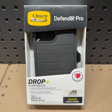 OtterBox Defender Pro Case for Apple iPhone 12 and 12 Pro Black Rugged Holster
