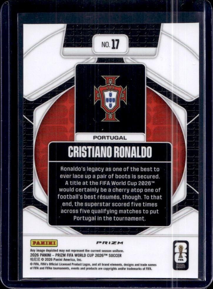 2026 Panini Prizm World Cup Cristiano Ronaldo Trophy Hunting #17 Portugal view 2