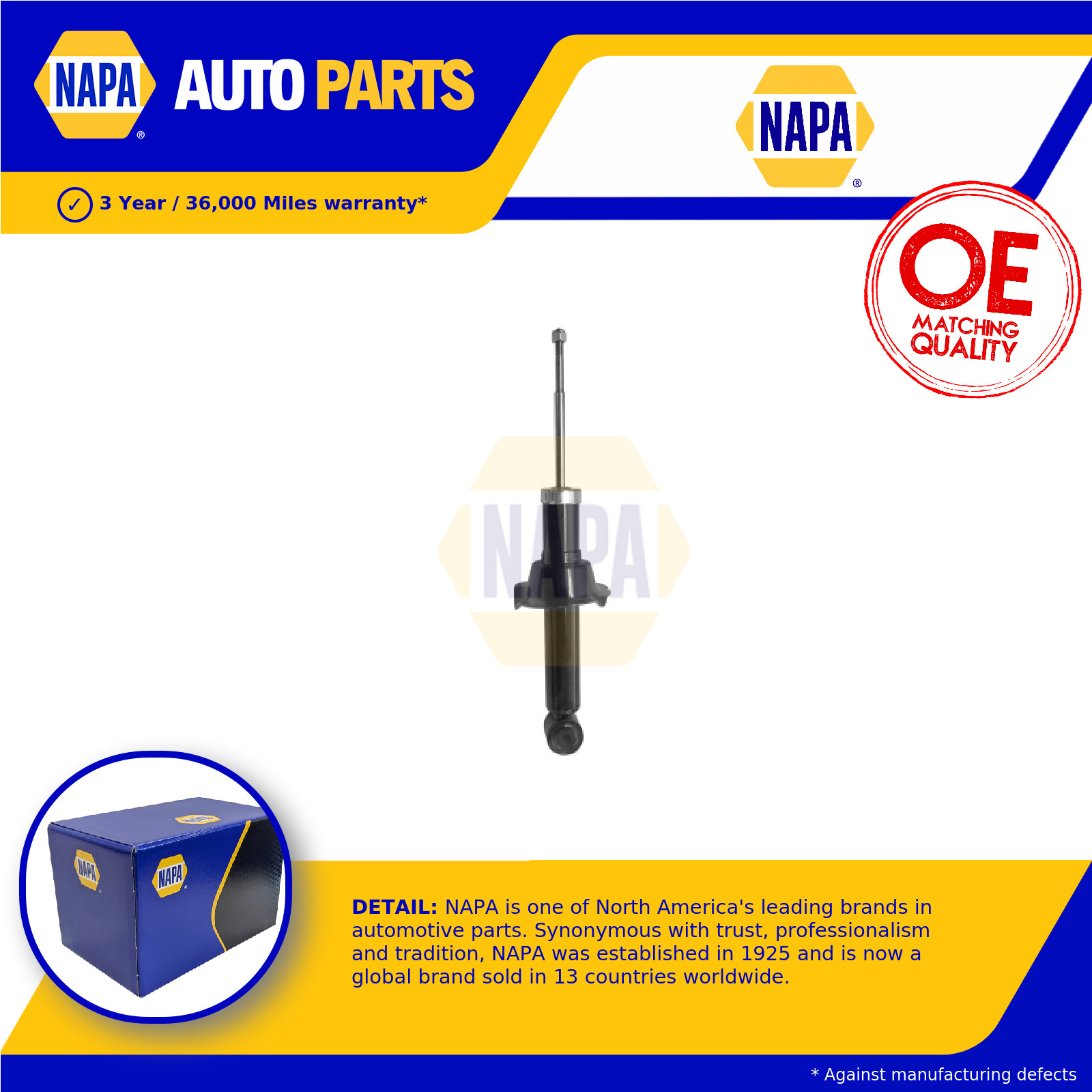 2x Shock Absorbers (Pair) Rear NSA1744 NAPA Damper 52601T1BK00 52611T0AA02 New