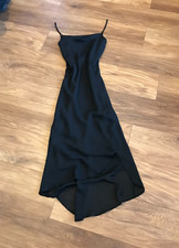 Y2K Vintage DEBENHAMS Maxi Slip Dress 12 Black Boho Whimsigoth Valentines Prom