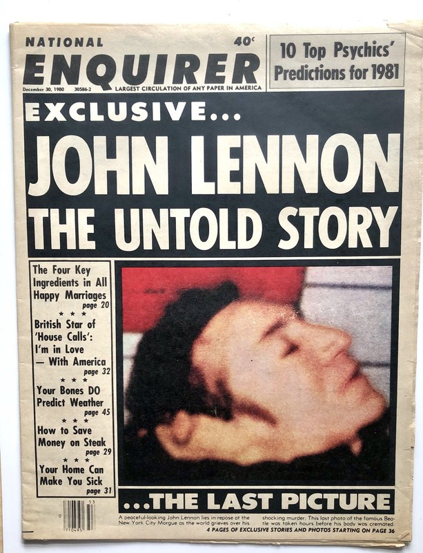 John Lennon National Enquirer December 30, 1980 The Untold Story
