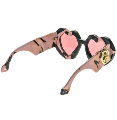 GUCCI GG1329S HOLLYWOOD FOREVER 1329 Black Pink Heart Crystal