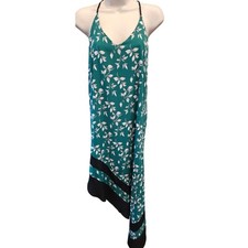 NWT asher green asymmetrical hem green black hawaiin sundress S boho casual NEW