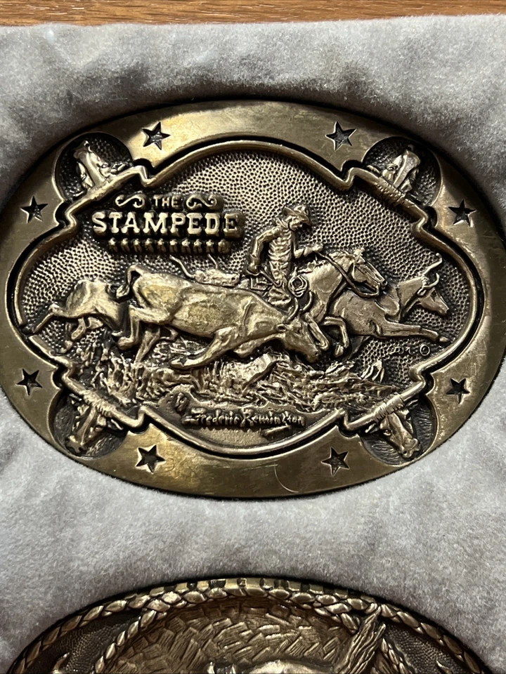 Frederick Remington Collection III 4 Brass Belt Buckles Award Design Metals 1982 - Image 4 of 4