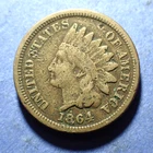 1864 Copper Nickel Indian Cent  VG details