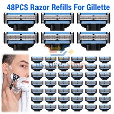48PCS MACH 3 Men's Razor Blades Refill Replacement Comfortable Shave Trimmer US
