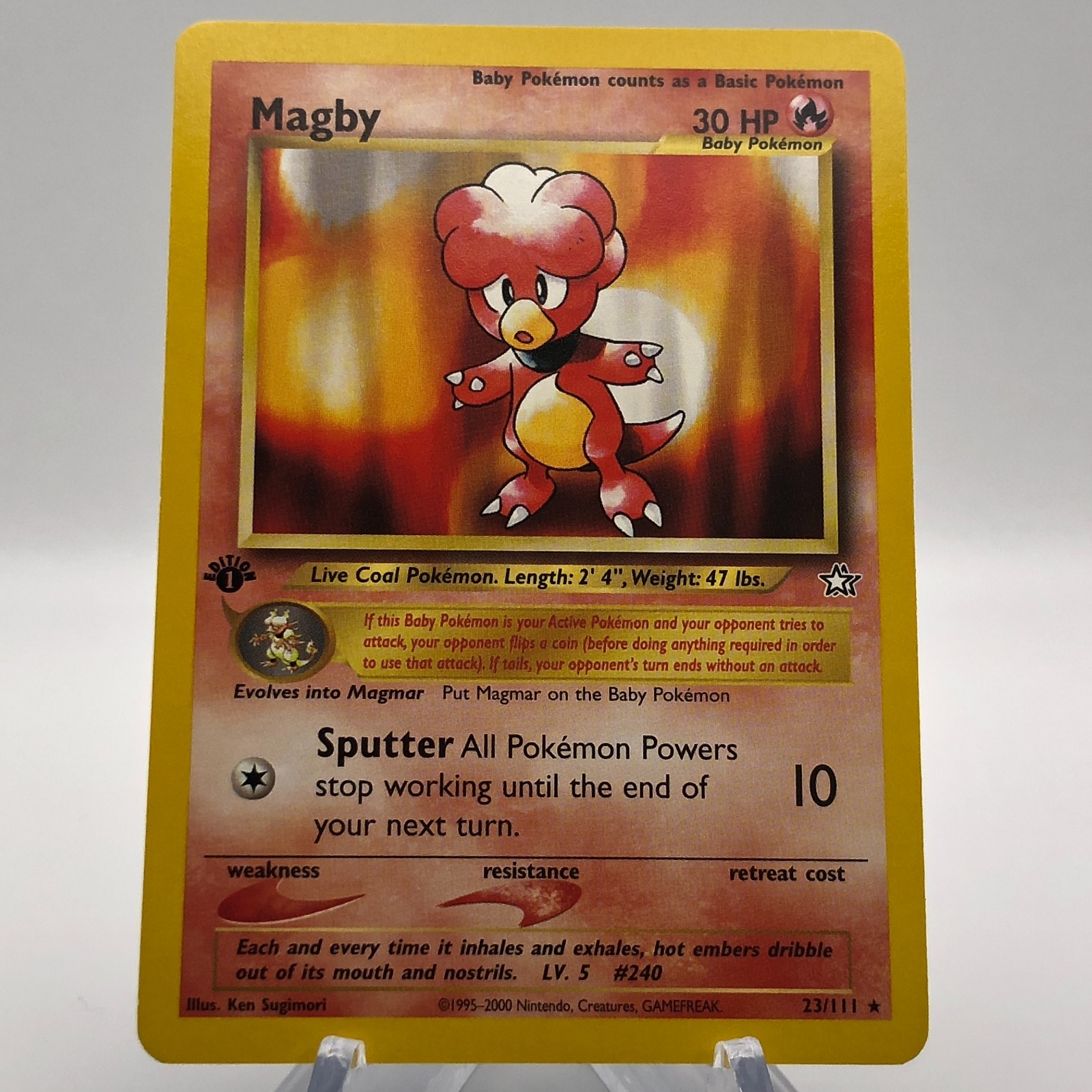 Pokemon Magby 23/111 - NM - 1st Edition Neo Genesis 2000 - Rare