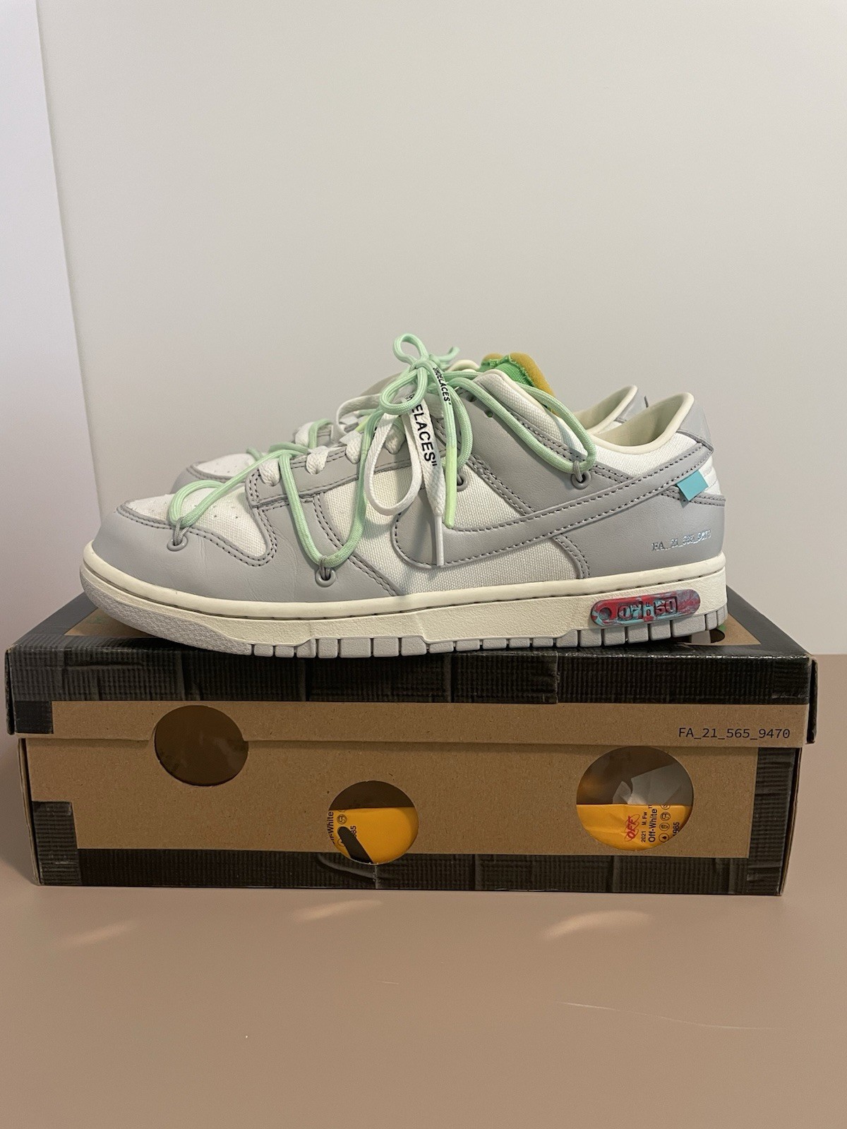 OFF WHITE X NIKE Taglia 9 Nike Off White x Dunk Low Lotto 07 di 50