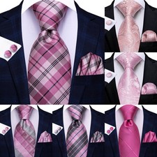 Men Tie 3 Pieces Necktie Pocket Square Cufflinks Multicol Wedding Party