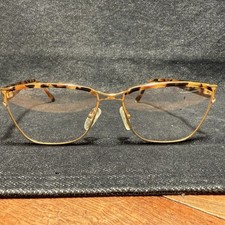 Vintage Stock Unused Vogart Full Frame Italy Eye Glasses Tortoise Gold Tone 58