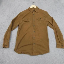 Wrangler Shirt Mens Small Brown Flex for Comfort Button Up Workwear Western