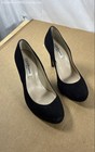 L.K. Bennett Black Suede Almond Toe Stiletto Heels Pumps Size 36.5 — photo 4