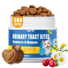 Just Try 300 Bites 6.35 oz Urinary Tract Bites for Cats - Cranberry D Mannos...