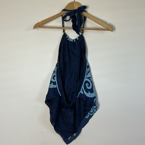 Vintage Y2K Bebe Bandana Stil Satin Neckholder Top - Bild 2 von 4