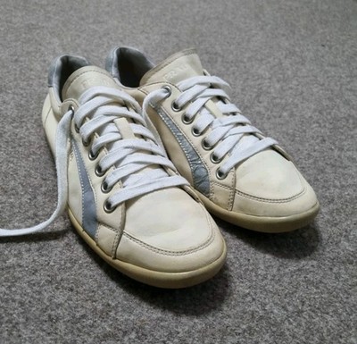 Prada Shoes Men White Silver Leather Sneakers Prada Sport Trainers Size 7.5-8 Us