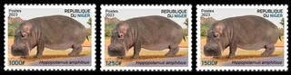 NIGER 2023 SET 3V BIODIVERSITY HIPPOPOTAMUS MNH