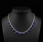 Lapis Lazuli Gemstone Necklace 925 Sterling Silver Handmade Gift 18"
