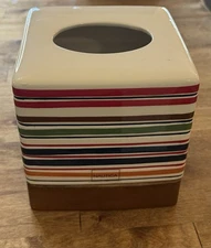 Nautica Multicolor Striped Tissue Box Holder